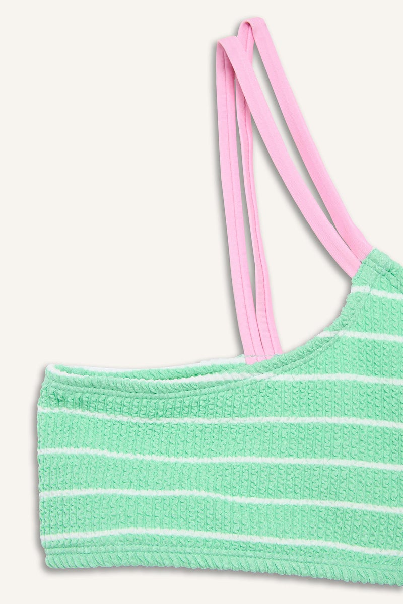 DeFacto Green Girl 2 piece Striped Woven Bikini Casual - Image 3